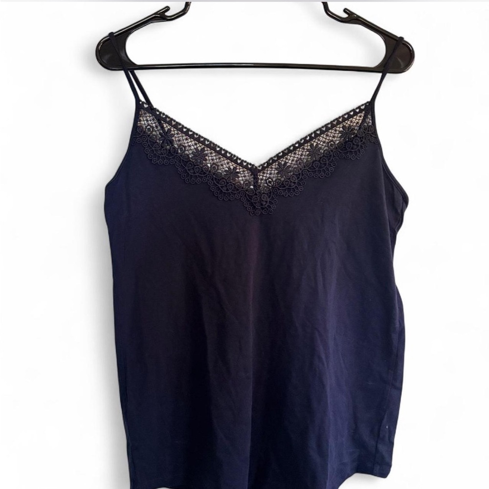 LOFT Navy Lace Detail Camisole